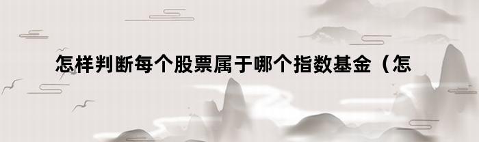 怎样判断每个股票属于哪个指数基金（怎样判断每个股票属于哪个指数板块）