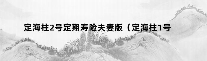 定海柱2号定期寿险夫妻版（定海柱1号寿险）