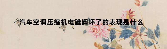 汽车空调压缩机电磁阀坏了的表现是什么意思