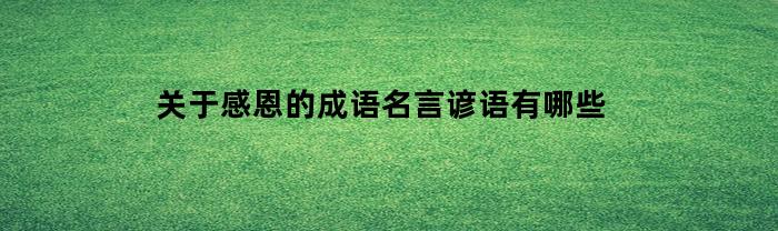 关于感恩的成语名言谚语有哪些