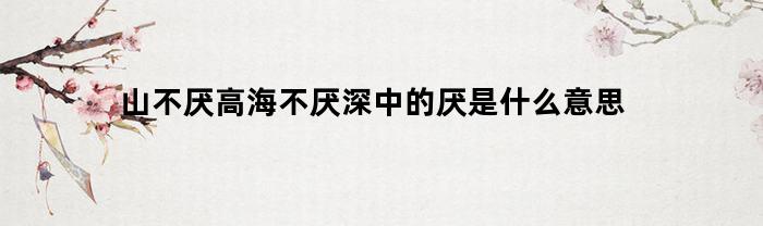 山不厌高海不厌深中的厌是什么意思