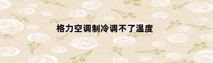 格力空调制冷调不了温度