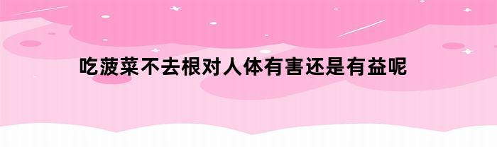 吃菠菜不去根对人体有害还是有益呢