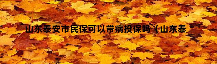 山东泰安市民保可以带病投保吗(山东泰安市民保可以带病投保吗多少钱)