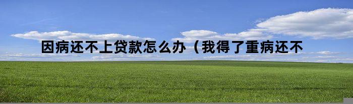 因病还不上贷款怎么办(我得了重病还不了贷款怎么办)