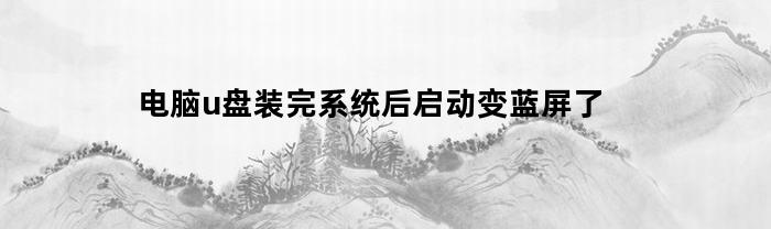 电脑u盘装完系统后启动变蓝屏了