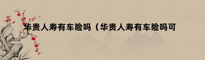 华贵人寿有车险吗（华贵人寿有车险吗可靠吗）