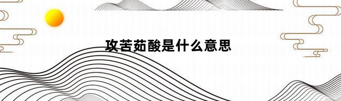 攻苦茹酸是什么意思