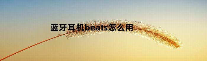 蓝牙耳机beats怎么用