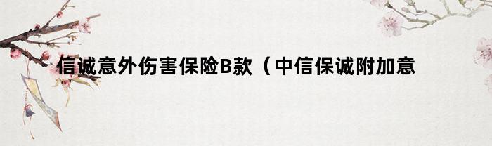 信诚意外伤害保险B款（中信保诚附加意外伤害保险B款）