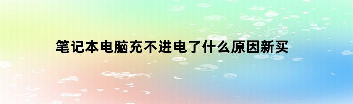 笔记本电脑充不进电了什么原因新买