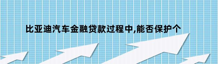 比亚迪汽车金融贷款过程中,能否保护个人信息安全(比亚迪汽车金融贷款结清)