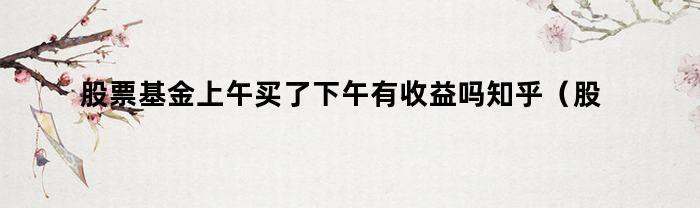 股票基金上午买了下午有收益吗知乎（股票基金上午买了下午有收益吗）