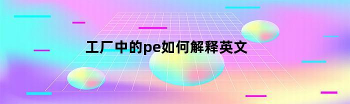 工厂中的pe如何解释英文