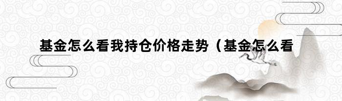 基金怎么看我持仓价格走势(基金怎么看我持仓价格呢)
