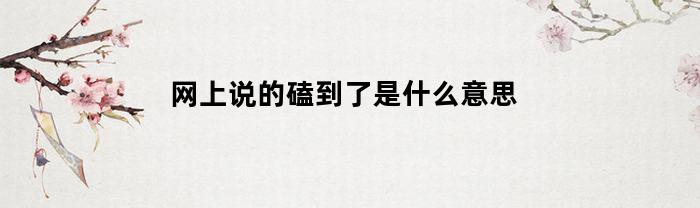 网上说的磕到了是什么意思