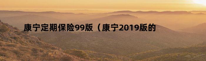 康宁定期保险99版（康宁2019版的特点）