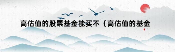 高估值的股票基金能买不（高估值的基金能买吗）