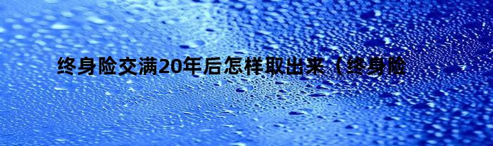 终身险交满20年后如何取出现金