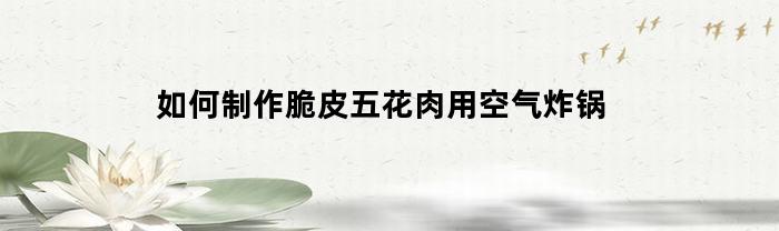 如何制作脆皮五花肉用空气炸锅