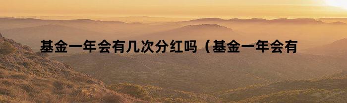 基金一年会有几次分红吗（基金一年会有几次分红机会吗）