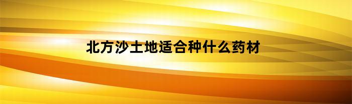 北方沙土地适合种什么药材