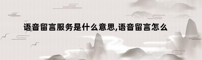 语音留言服务是什么意思,语音留言怎么设置不了（开启语音留言服务是什么意思）