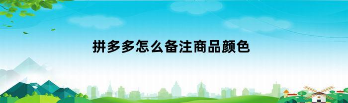 拼多多怎么备注商品颜色