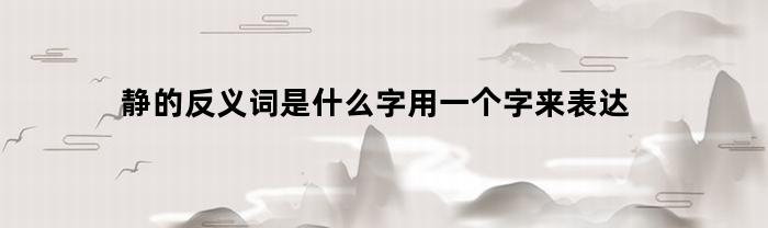 静的反义词是什么字用一个字来表达