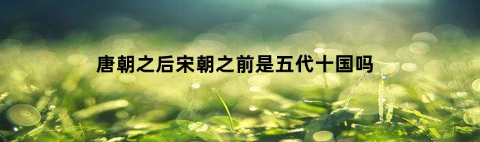 唐朝之后宋朝之前是五代十国吗