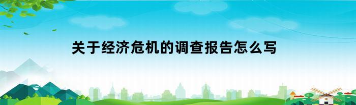 关于经济危机的调查报告怎么写