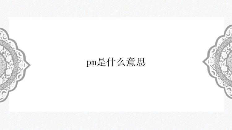 pm是什么意思