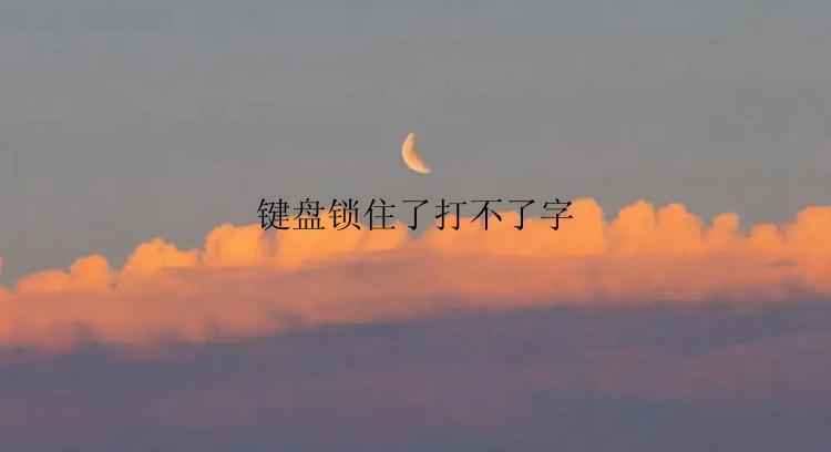 键盘锁住了打不了字