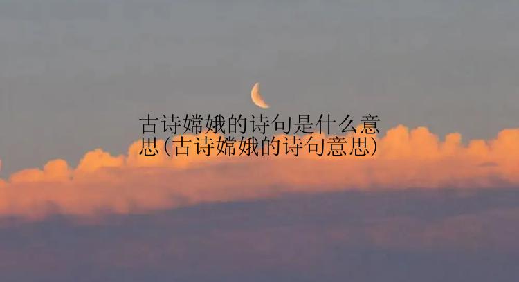 古诗嫦娥的诗句是什么意思(古诗嫦娥的诗句意思)