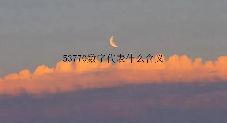 53770数字代表什么含义