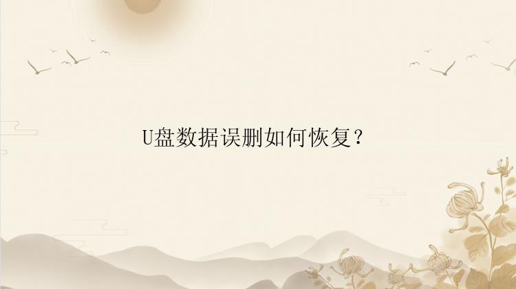 U盘数据误删如何恢复？