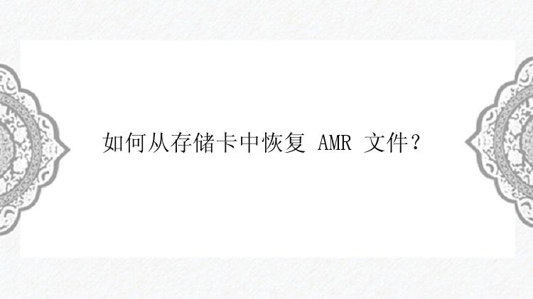 如何从存储卡中恢复 AMR 文件？