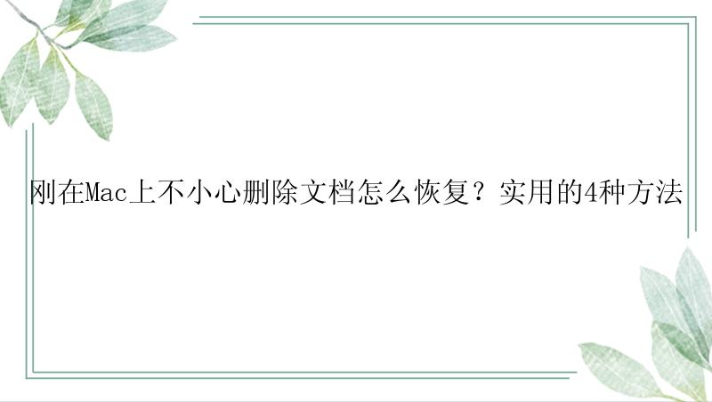 刚在Mac上不小心删除文档怎么恢复？实用的4种方法