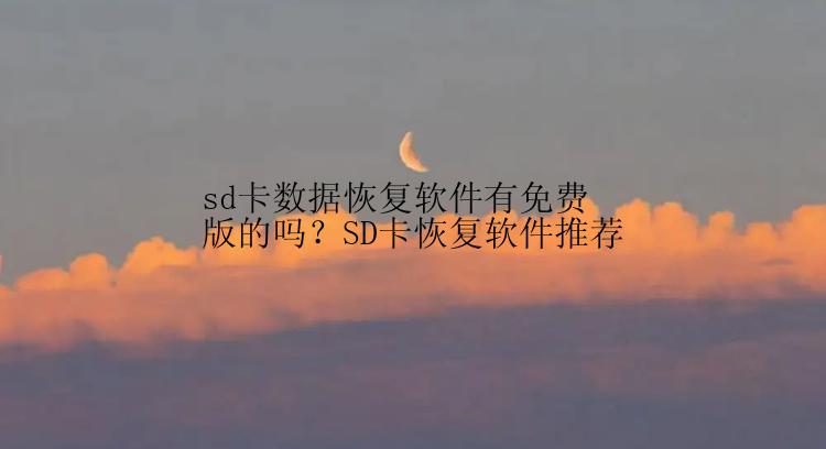 sd卡数据恢复软件有免费版的吗？SD卡恢复软件推荐