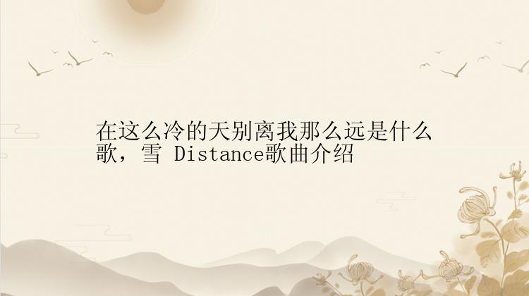 在这么冷的天别离我那么远是什么歌，雪 Distance歌曲介绍