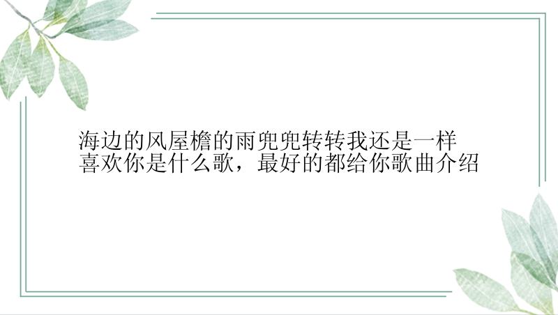 海边的风屋檐的雨兜兜转转我还是一样喜欢你是什么歌，最好的都给你歌曲介绍