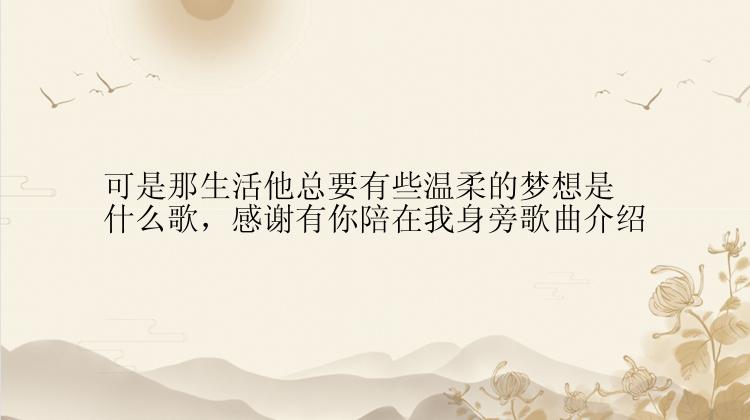 可是那生活他总要有些温柔的梦想是什么歌，感谢有你陪在我身旁歌曲介绍