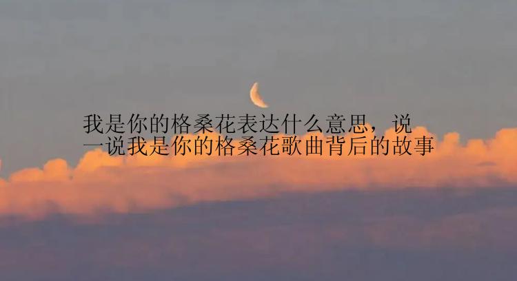 我是你的格桑花表达什么意思，说一说我是你的格桑花歌曲背后的故事