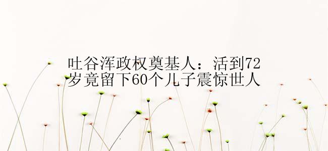 吐谷浑政权奠基人：活到72岁竟留下60个儿子震惊世人