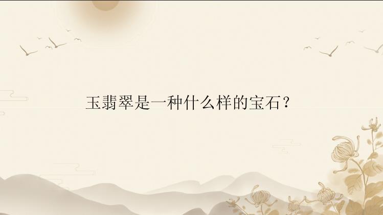 玉翡翠是一种什么样的宝石？