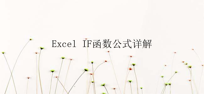 Excel IF函数公式详解