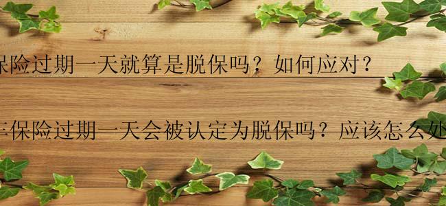 汽车保险过期一天就算是脱保吗？如何应对？

(或者：汽车保险过期一天会被认定为脱保吗？应该怎么处理？)