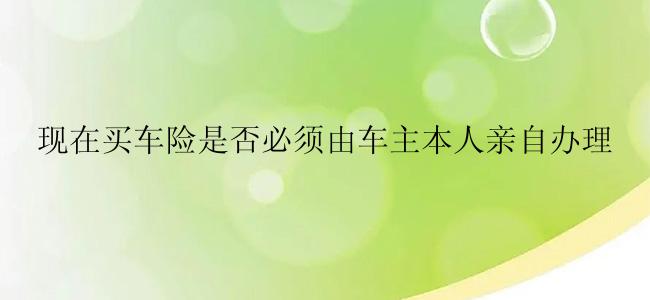 现在买车险是否必须由车主本人亲自办理