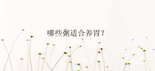 哪些粥适合养胃？