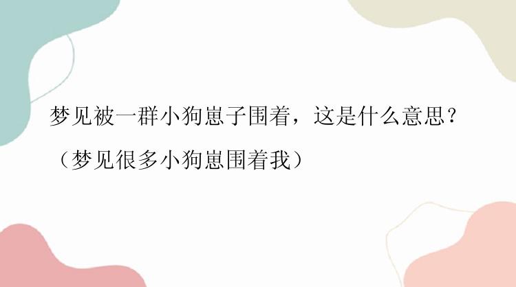 梦见被一群小狗崽子围着，这是什么意思？

（梦见很多小狗崽围着我）